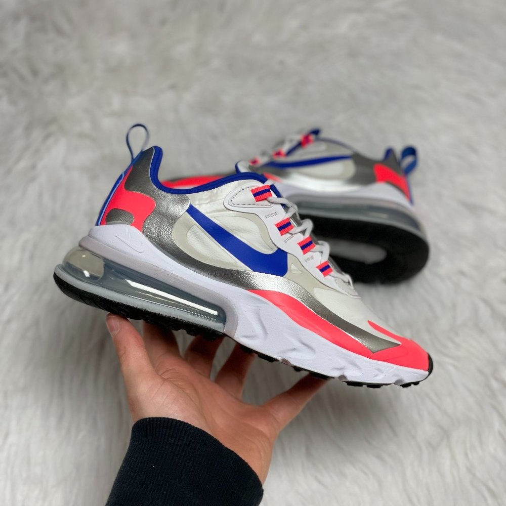 Nike Air Max 270 React 'Knicks' Womens Running Shoes White CW3094-100 NEW Sz 5.5